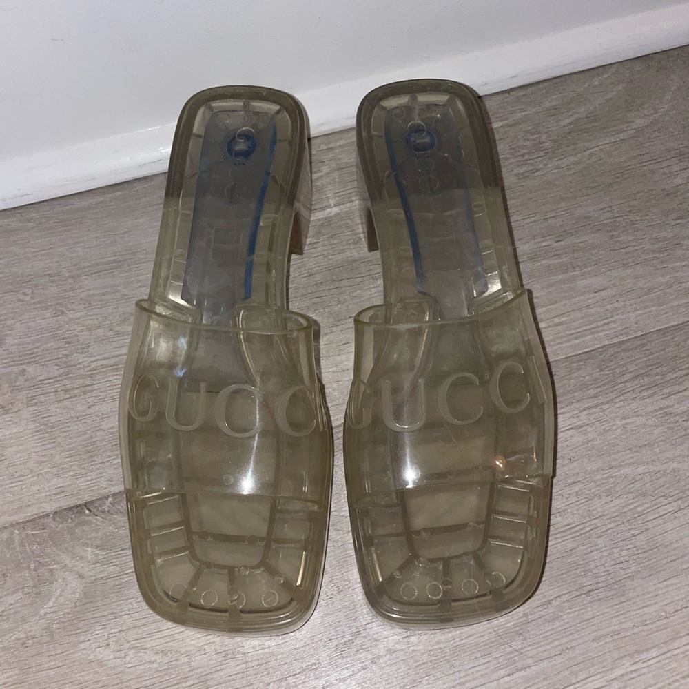 Gucci Jelly Logo Platform Slides